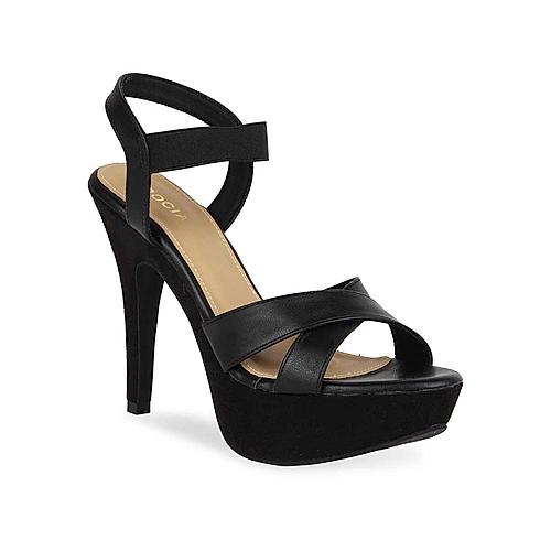 Buy Rocia Women Black Criss Cross High Heel Sandals Online at Regal ...