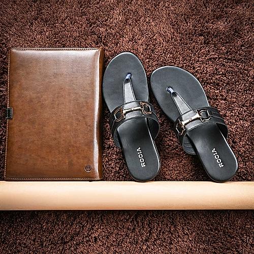 Rocia Black Women Classic Casual T-Strap Platform Sandals
