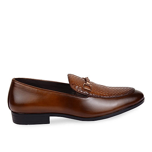 Imperio Tan Men Textured Leather Formal Shoes
