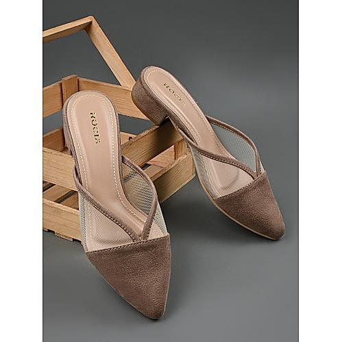 Rocia Camel Women Block Heel Mules