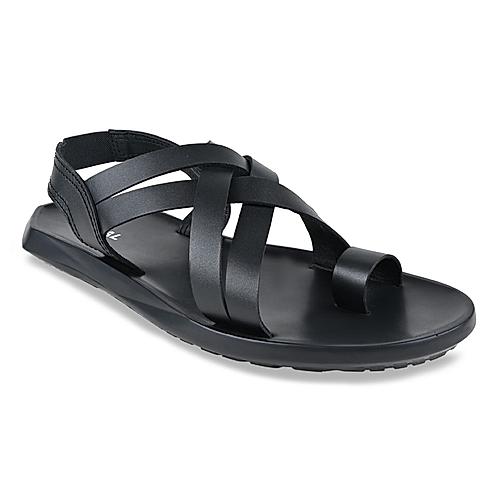 REGAL BLACK MEN STRAPPY LEATHER SANDALS