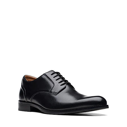 Clarks Mens Craftarlo Lace Black Leather Formal Lace Up Shoes