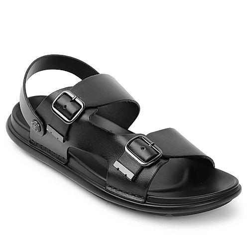 Buy Gabicci Mens Black Trans-G Leather Sandals Online at Regal Shoes ...