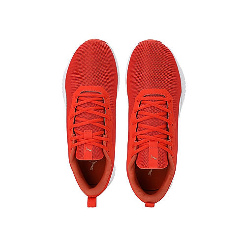 PUMA UNISEX RED FLYER FLEX KNIT LACE-UP SNEAKERS