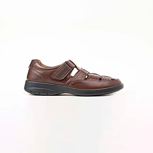 KETHINI BROWN MEN LEATHER CASUAL SANDALS
