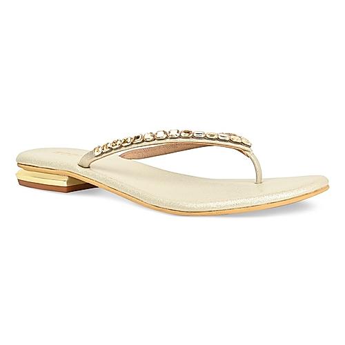 gold diamante flip flops