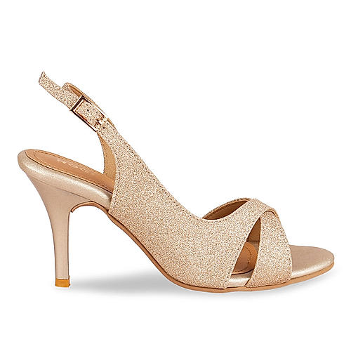 Rocia Gold Women Shimmer High Heel Sandals