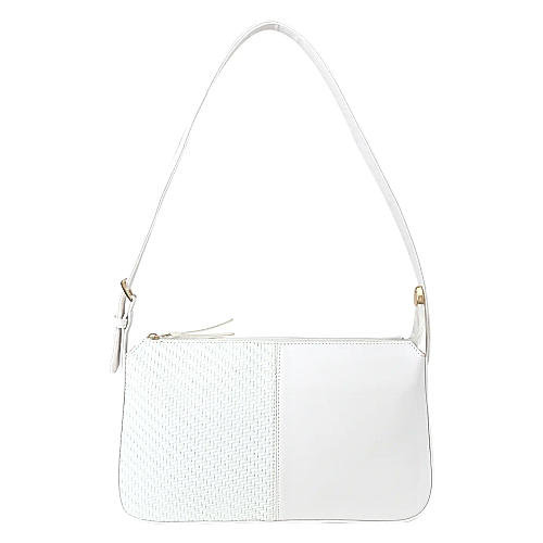 ROCIA WHITE WOMEN WOVEN TEXTURED SHOULDER BAG