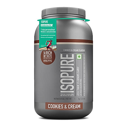 Isopure Whey Protein Isolate Powder with Vitamins for Immune Support |Cookies & Cream | 1 Kg