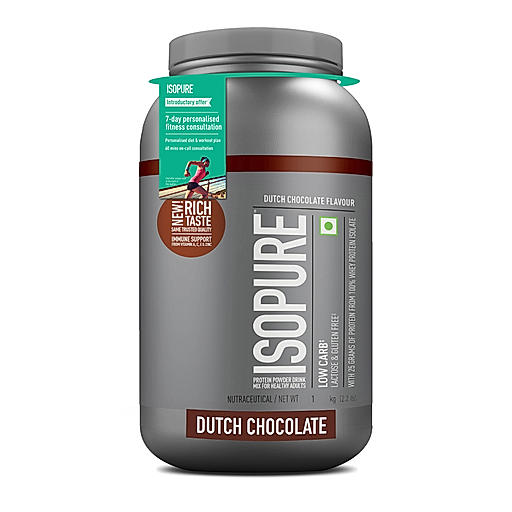Isopure Whey Protein Isolate Powder with Vitamins for Immune Support - 1kg (Dutch Chocolate)