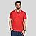 Men's Red Short Sleeve Cotton-lycra Polo