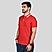 Men's Red Short Sleeve Cotton-lycra Polo