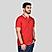 Men's Red Short Sleeve Cotton-lycra Polo