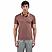 Men's Pique Flat Knit Collar Short Sleeve Eagle Embroidery Solid Color Polo