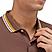 Men's Pique Flat Knit Collar Short Sleeve Eagle Embroidery Solid Color Polo