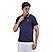 Men's Pique Flat Knit Collar Short Sleeve Eagle Embroidery Solid Color Polo