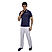 Men's Pique Flat Knit Collar Short Sleeve Eagle Embroidery Solid Color Polo