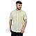 Men's Linen Cotton Band Collar Short Sleeve Slim Fit  Garment Wash Shirt