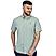 Men's Oxford Full Opening Short Sleeve Slim Fit Classic Embroidery Garment Wash Shirt