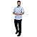 Men's Oxford Full Opening Short Sleeve Slim Fit Classic Embroidery Garment Wash Shirt