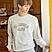 Men's  Classic French Terry Crew Neck Long Sleeve Relaxed Fit Print Sweatshirt