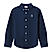 Junior Cotton Oxford Full Opening Long Sleeve Slim Fit Embroidery Garment Wash Shirt