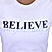 Women's Cotton Jersey Crew Neck Short Sleeve Message Print Tee