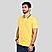 Men's Yellow Short Sleeve Cotton-lycra Polo