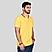 Men's Yellow Short Sleeve Cotton-lycra Polo