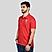 Men's Red 3D Lion Polo