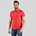 Men's Red Solid Cotton Polo