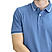 Men's Blue Solid Cotton Polo