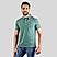 Men's Green Solid Cotton Polo