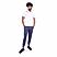 Men's Pique Flat Knit Collar Slim Fit Embroidery Solid Polo