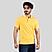 Men's Yellow Solid Cotton Polo