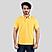 Men's Yellow Solid Cotton Polo