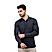 Men's Flat Knit Collar Long Sleeve Liquid Touch Slim Fit Solid Color Polo