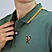 Men Great Wave Embroidery Polo