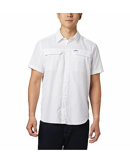 Columbia Mens White Omni-Wick Silver Ridge 2.0  Short Sleeve Shirt