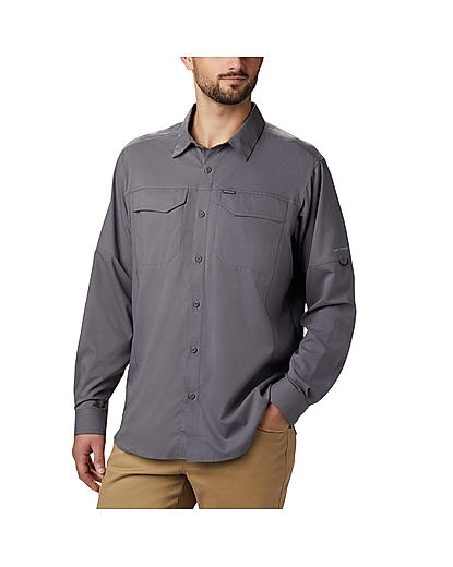 Columbia Men Grey Silver Ridge Lite Long Sleeve Shirt 