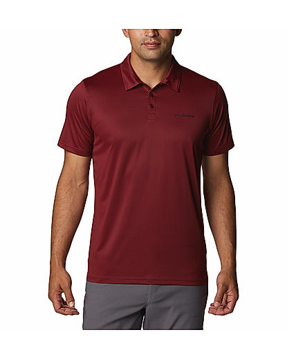 Columbia Mens Red Omni-Wick Columbia Hike Polo Tshirt