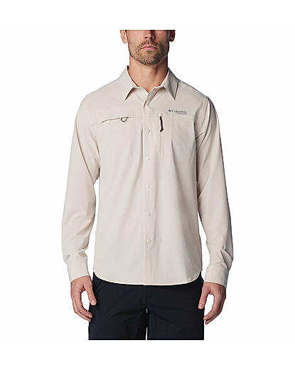 Columbia Mens Beige Omni-Shade Summit Valley  Long Sleeve Shirt