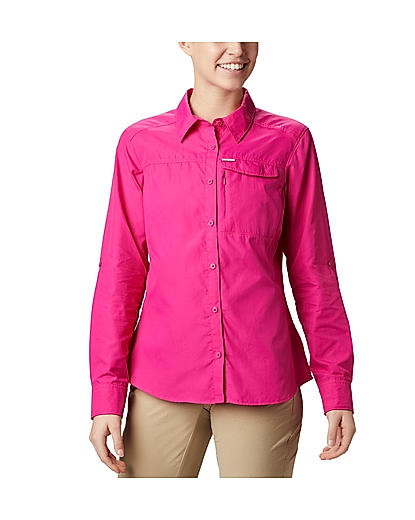 Columbia Women Pink Silver Ridge 2.0 Long Sleeve Shirt (Sun Protection)