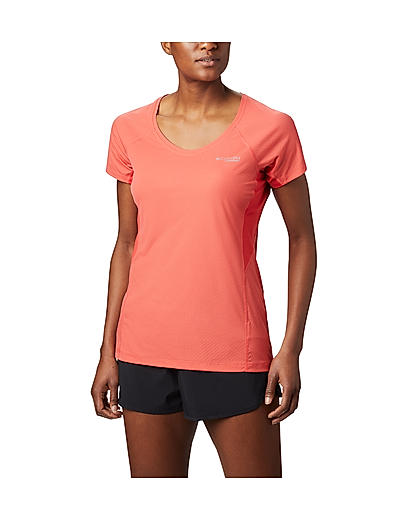 Columbia Women Red Titan Ultra II Short Sleeve T-Shirt