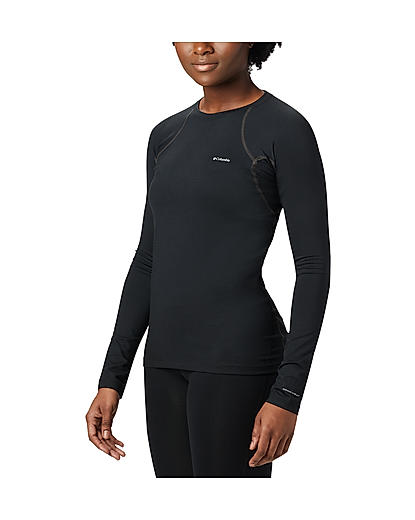 Columbia Womens Black Omni-Heat Reflective Heavyweight Stretch Long Sleeve Thermal Top