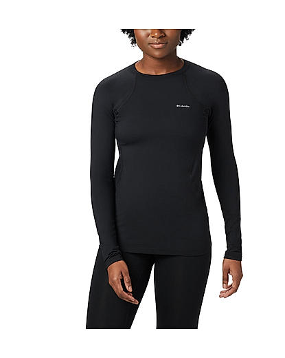 Columbia Womens Black Omni-Heat Reflective Midweight Stretch Long Sleeve Thermal Top