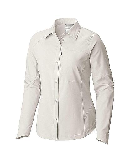 Columbia Women White Silver Ridge Long Sleeve Shirt (Sun Protection)