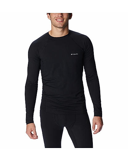 Columbia Mens Black Omni-Heat Reflective Midweight Stretch Long Sleeve Thermal Top (Not Returnable)
