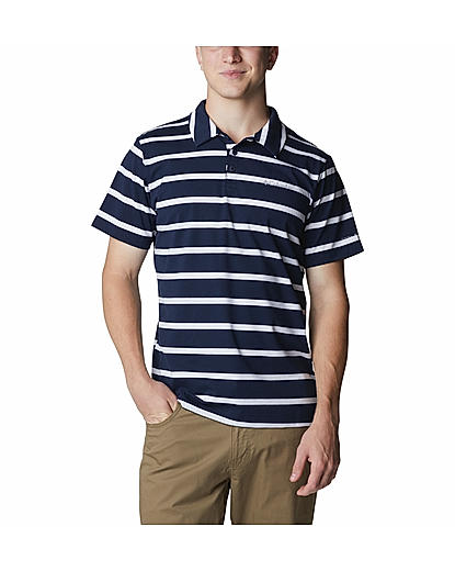 Columbia Men Navy Blue Sun Trek Polo T-Shirt (Sun Protection)