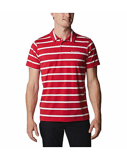 Columbia Men Red Sun Trek Polo T-Shirt (Sun Protection)